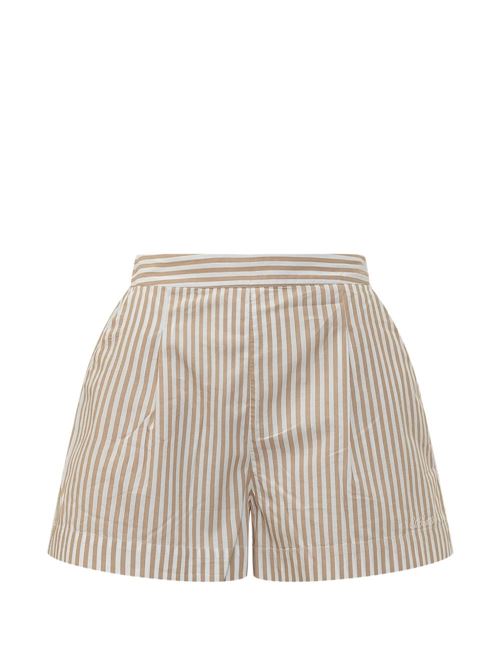 Shorts donna Amani in cotone a righe beige MC2 SAINT BARTH | AMANI00724L